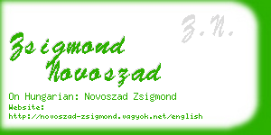 zsigmond novoszad business card